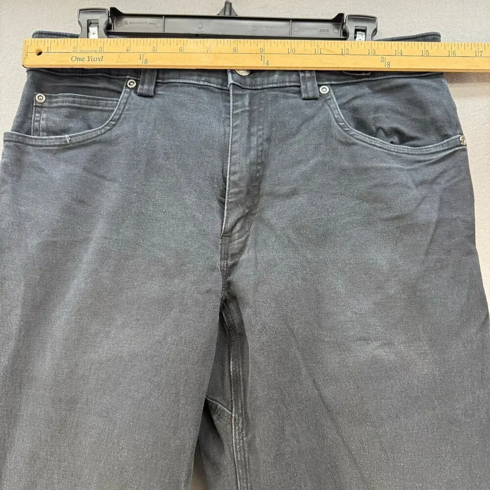 Duluth Trading Co. Jeans Men's 34x32 Black Flex Firehose Straight Leg Work EUC